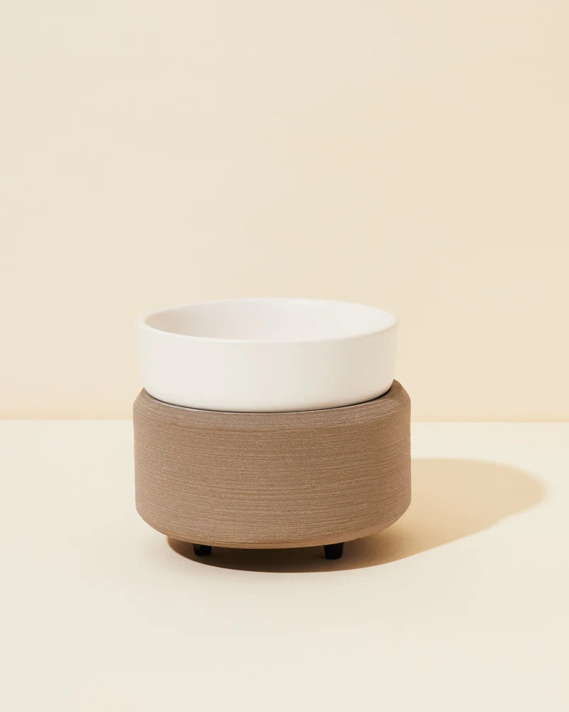 2-in-1 Matte White Ceramic Warmer