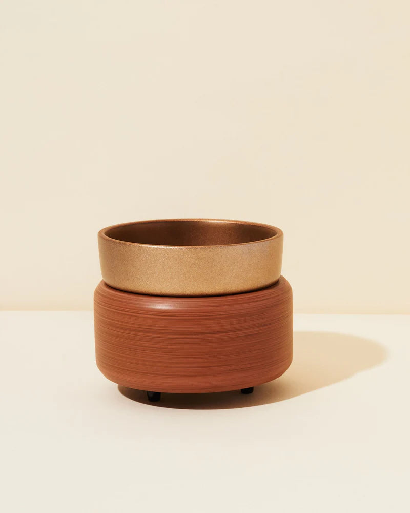 2-in-1 Bronze Walnut Ceramic Warmer